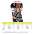 thumbnail image 4 of Mujeres manga corta pullover tops verano moda casual suelta contraste color impresión cremallera mujer manga corta blusa gris M, 4 of 5
