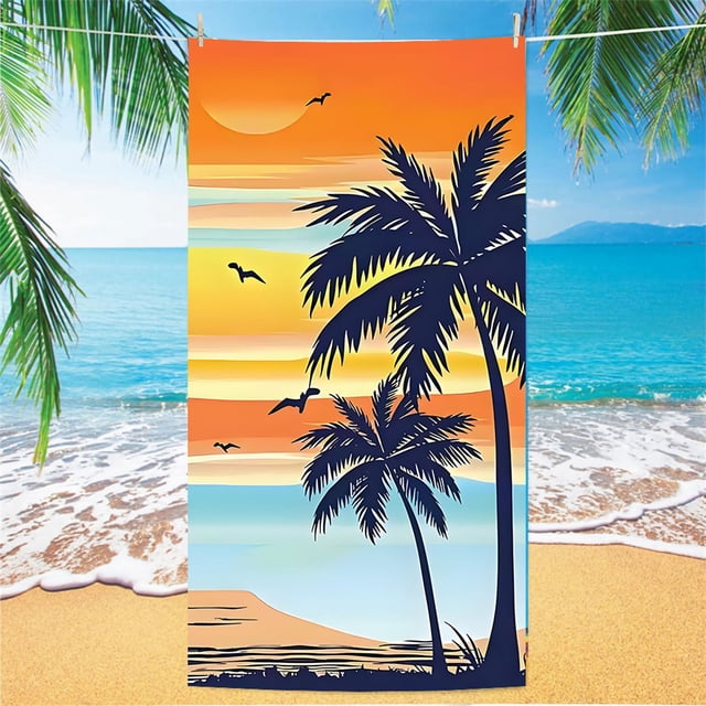 Amzcrzy Polyester Beach Towels Microfiber Beach Towel Double Sided Velour Large Rectangular Thick Bath Towel Quicks Dry Soft Absorbent Sand Free for Travel Pool Swimming Non-Functional Blankets