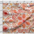 thumbnail image 2 of Soimoi Asian Paisley Printed, Japan Crepe SatinFabric, by The Yard 54 Inch Wide, Decorative Sewing Fabric for Dresses Kimonos Gowns, Red, Orange, 2 of 5