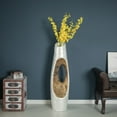 thumbnail image 2 of Modern Unique Design White Floor Flower Vase with Gold Interior, for Living Room, Entryway or Dining Room, 43 inch, 2 of 7