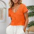 thumbnail image 2 of Cute Cardigans Women Breathable Lace Knit Summer Beach Cover Up For Short Sleeve Open Front Outfits Clothes, 2 of 6
