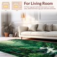 thumbnail image 2 of Flatwoven High Traffic Area Rug, Rustic Forest Canopy Aesthetic, Non Slip, Stain Resistant, Washable Area Rugs for Living Room, Bedroom(Green, 4X6), 2 of 8