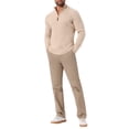 thumbnail image 2 of SUÉTER DE PULLOVER DE CUELLO ALTO PARA HOMBRE INSPIRE CHIC, CON CREMALLERA DE CUARTO, TEJIDO, COLOR BEIGE, 2 of 6