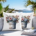 thumbnail image 5 of Waterproof Throw Pillow Covers Set of 2, 16x16 Inch Spring Floral Decorative Pillowcases Outdoor Pillow Slip Cushion Covers Set for Couch Tent Watercolor Seasonal Botanical Blooms, 5 of 7