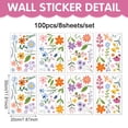 thumbnail image 4 of Adhesivos de pared de PVC con flores coloridas, flores primaverales, 30 x 20 cm x 8, 4 of 4