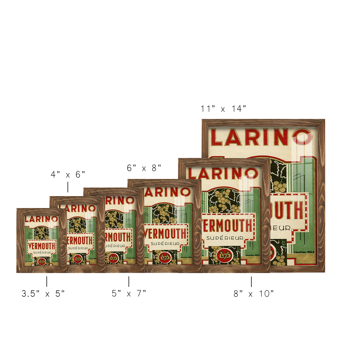 Larino Vermouth -Framed Print w/glass-Walnut