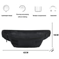 thumbnail image 2 of Hukapapa Riñonera para exteriores Riñonera de viaje de poliéster impermeable de gran capacidad con hombro colgado en la cintura negro, 2 of 5