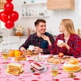 thumbnail image 4 of 4 Pack Valentine's Day Tablecloth Valentine Love Heart Tablecloth Valentines Day Party Decoration Rectangular Love Heart Table Cover Wedding Anniversary Birthday Decor 86 x 51 Inch, 4 of 7