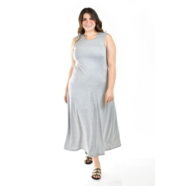 Maxi vestido con strech Roman Fashion /Tallas Extras, 01797 (Gris) gris 36