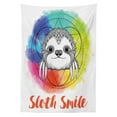 thumbnail image 3 of Ambesonne Animal Tablecloth Rectangular Table Cover, Rainbow Sloth Sketch, 60"x84", Multicolor, 3 of 4