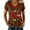 Brown #217, variant on 250th Anniversary Tops V Neck Freedom 250th Anniversary National Flag PrinBlouse Independence Short Sleeve Red White and Blue Blouse Vintage Shirts Army Green 2XL