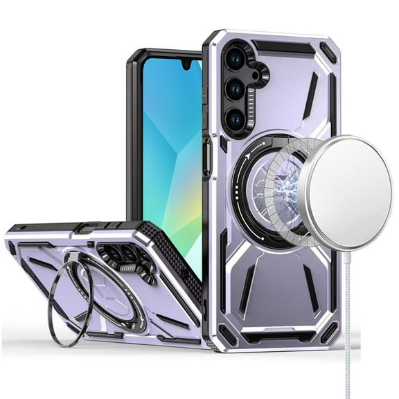 For Samsung Galaxy A36 Hybrid Magnetic Ring and 360° Rotational Kickstand with MagSafe Compatible, Military Grade Drop Protection Cover, XPM Phone Case [Light Purple]