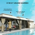 thumbnail image 5 of Barara King Gazebo, Outdoor Canopy Shelter,10' x 13' Patio Gazebo with Netting & Curtains, Vented Roof, Beige, 5 of 13