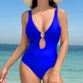thumbnail image 2 of Afdoent One Piece Swimsuit For Women Bikini Swimsuit With Tie Straps Solid Color Swimsuit 2026 Beach Vacation Clothes, 2 of 8