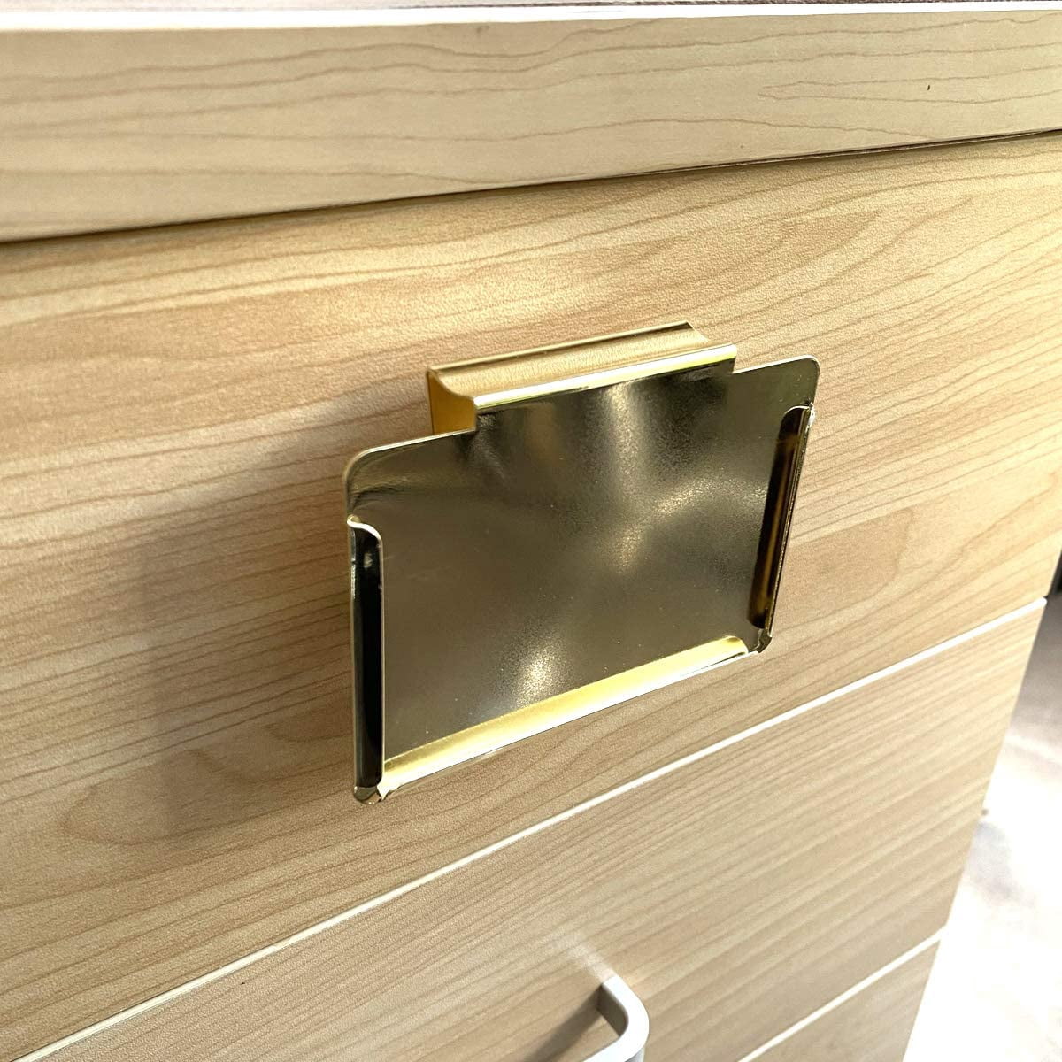 Back to School Basket Bin Label Holder with 60Pcs Chalkboard Stickers Metal Storage Bin Clip Gold 10Pcs