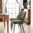 thumbnail image 2 of YOUNIKE Set of 2 Dining Chairs, Modern Minimalist Style, Soft Cushioned Kitchen Chairs, Armless Side Chairs, High Back Chairs, Dark Green, 2 of 12