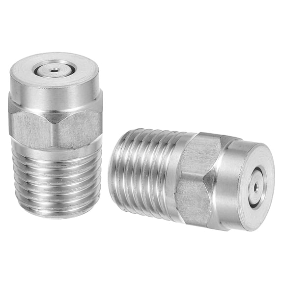 2Pcs Pressure Washer Nozzle, Stainless Steel Thread Nozzles Tips, Universal Replacement for Undercarriage Cleaner Water Broom, 1/4 Inch NPT Male, 0 Degree 035 Orifice