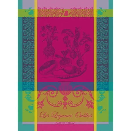 Garnier Thiebaut French Kitchen Legumes Oublies Fuchsia Jacquard Towel