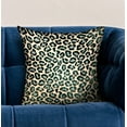 thumbnail image 2 of Plutus 18" x 18" Jade Velvet Cheetah Animal Motif Luxury Throw Pillow in Green, 2 of 2
