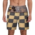 thumbnail image 3 of Uemuo Chess Board With Pawns Pattern Mens Swim Trunks Quick Dry Board Shorts with Mesh Lining, Stretch Beach Shorts Quick Dry No-Chafing Board Shorts-Small, 3 of 9