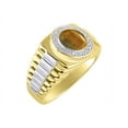 thumbnail image 3 of RYLOS Mens Rings 14K Yellow Gold Ring Round Shape Cabochon Gemstone & Genuine Diamonds Designer Style  Tiger Eye Rings For Men Men's Rings Gold Rings Sizes 8,9,10,11,12,13 Mens Jewelry, 3 of 5
