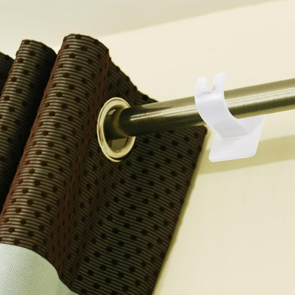 AURARMLET 2Pcs No Drill Curtain Rod Brackets White Plastic Adhesive Curtain Rod Holders for Kayaks Use