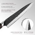 thumbnail image 2 of Hecef 8-Inch Japanese Chef Knife, High-Performance Composite Steel Razor Sharp Cooking Knife with Hammered Finish & Ergonomic Pakkawood Handle, 2 of 7