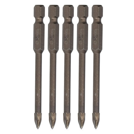 

5Pcs Cross Drill Bit 1/4in Hex Shank Tile Glass Ceramic Concrete Hole Opener Hard Alloy Tool5mm