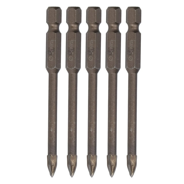 Oubit Hexagonal Cross Drill Bit, 5pcs Croix Foret Foret Foret Foret Foret Bits de Performance Fiable