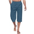 thumbnail image 2 of LADIGASU Men's Capri Pants with Drawstring Breathable Casual Pants for Travel, Beach,Outdoor, 2 of 6