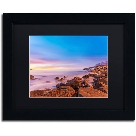 Chris Moyer 'Low Shoals View' Black Matted Framed Art