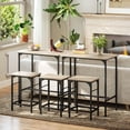 thumbnail image 1 of 3 Piece Dining Table Set for 2, Bar Set with 2 Stools and Footrest for Kitchen, Living Room, Dining Room, Small Space, Apartment, 1 of 2