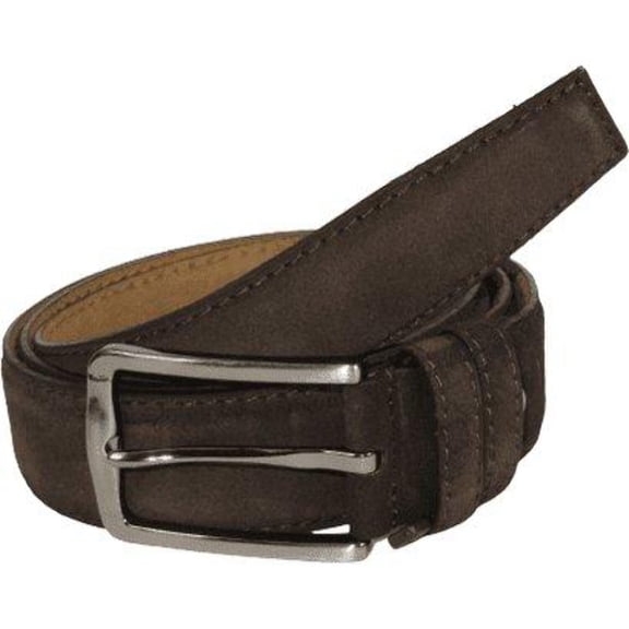 Mens Brown Genuine Suede Soft Leather Belt PIERO ROSSI From Turkey # Brown-C