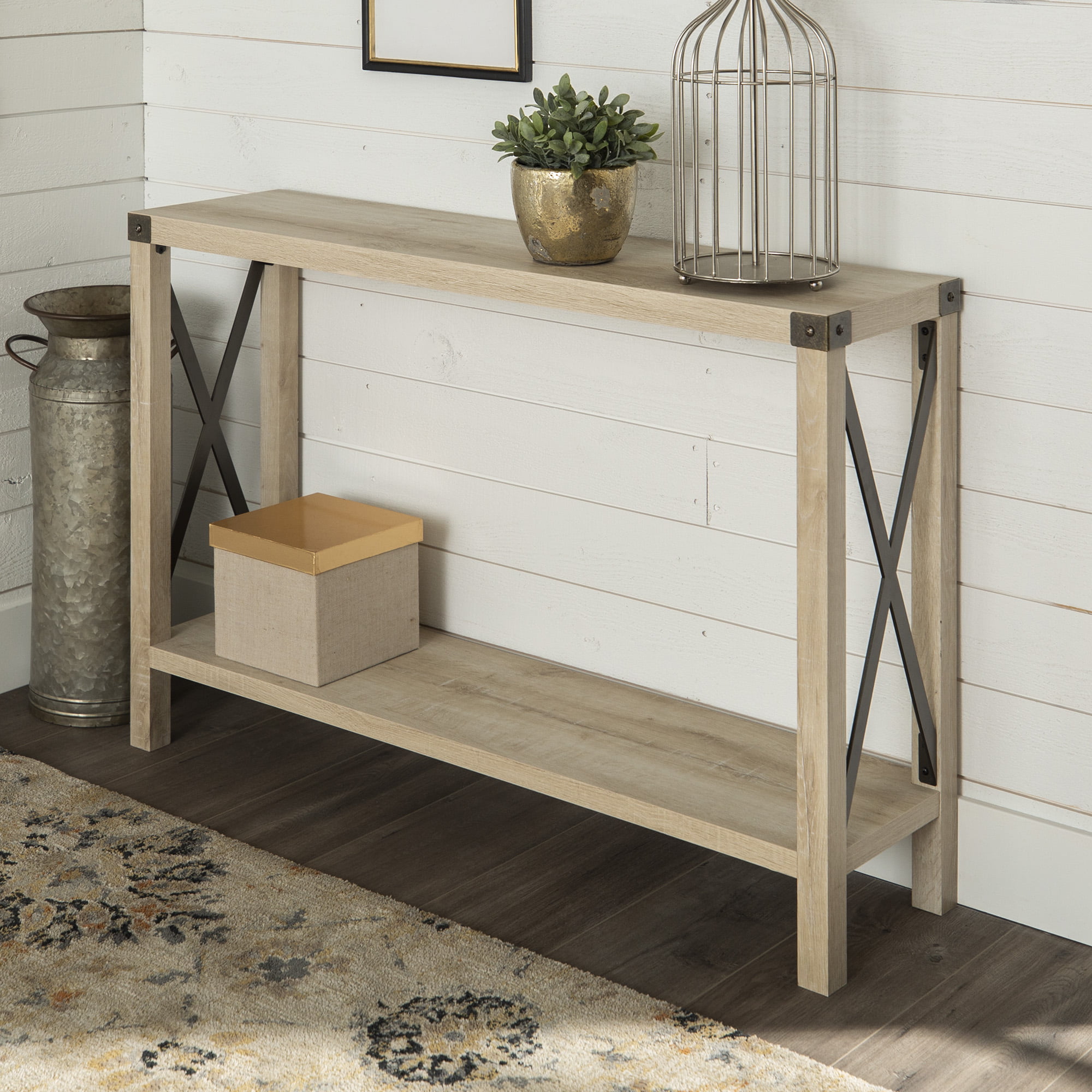 Woven Paths Magnolia Metal X Console, X Console Table