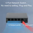 thumbnail image 3 of 5 Ports Gigabit Switch 1000Mbps Fast Ethernet Switcher WAN LAN Port Ethernet Hub Switch for Monitor IP Camera US Plug, 3 of 8