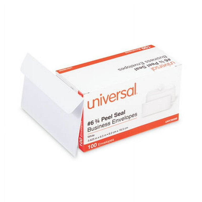 Peel Seal Strip Business Envelope, #6 3/4, Square Flap, Self-Adhesive Closure, 3.63 x 6.5, White, 100/Box Peel Seal Strip Business Envelope, #6 3/4, Square Flap, Self-Adhesive Closure, 3.63 x 6.5, White, 100/Box
