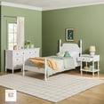 thumbnail image 3 of Walker Edison Vivienne Easy Assembly 3-Piece Solid Wood Bedroom Set with Twin Bed Frame, 1-Drawer Nightstand, and 6-Drawer Dresser - White, 3 of 11