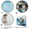 thumbnail image 3 of Designart "Blue Oil Rigs landscapes Industrial I" Oil Rigs / Fields Canvas Print, 3 of 5