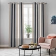 thumbnail image 6 of Kitchen Curtains 84 Inch Length 2 Panels, Black Grey Brown Striped Grommets Window Treatment Curtain, Modern Stripes Art Farmhouse Thermal Curtains Drapes for Living Room/Bathroom, 6 of 9