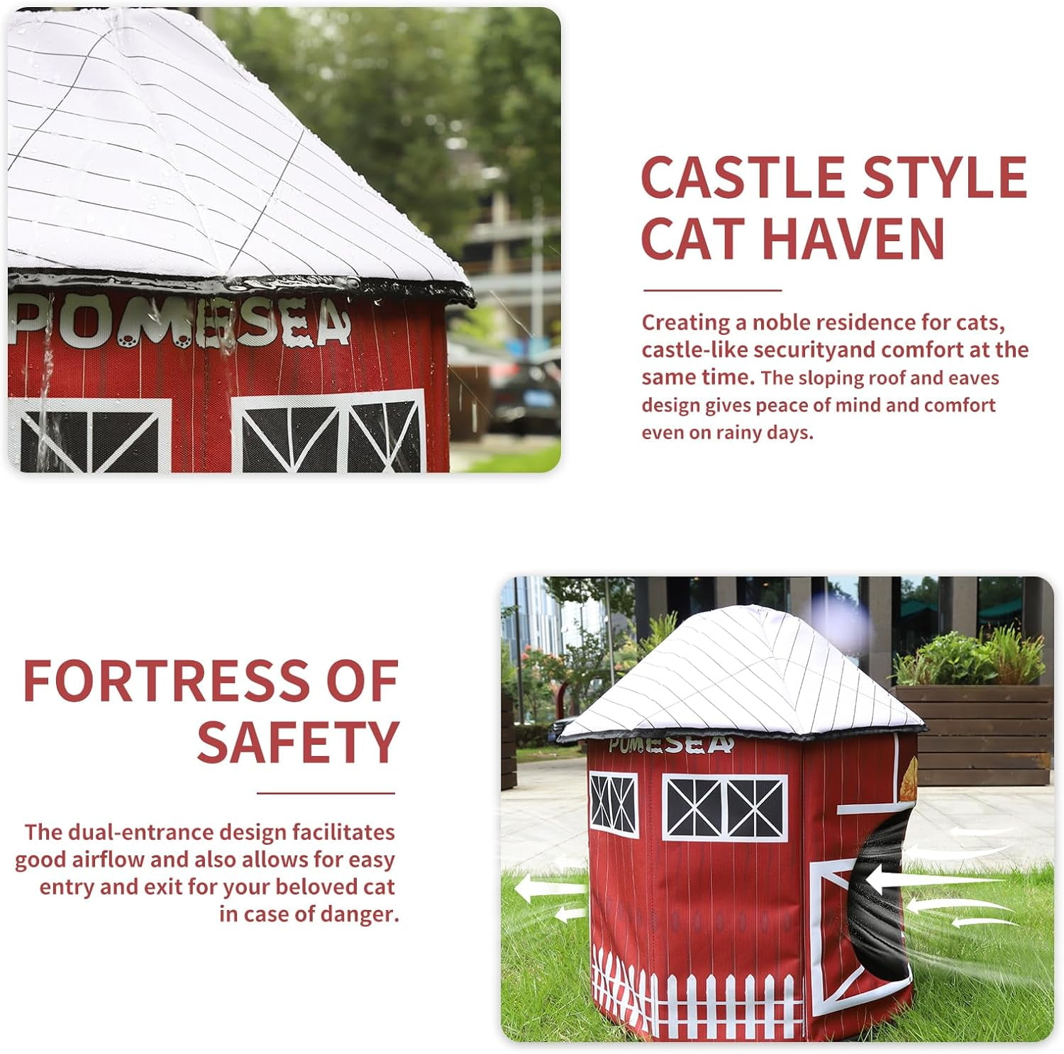 Heated Outdoor Cat House Weatherproof Cat Small Dog Warm Pet Shelter Carrier NEW PP10_Barn