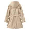 thumbnail image 5 of Ihhxva Windbreaker Jacket for Women Hooded Trench Coat with Pockets Adjustable Waist Women's Longline Lightweight Waterproof Casual Spring Outerwear S-3XL, 5 of 7