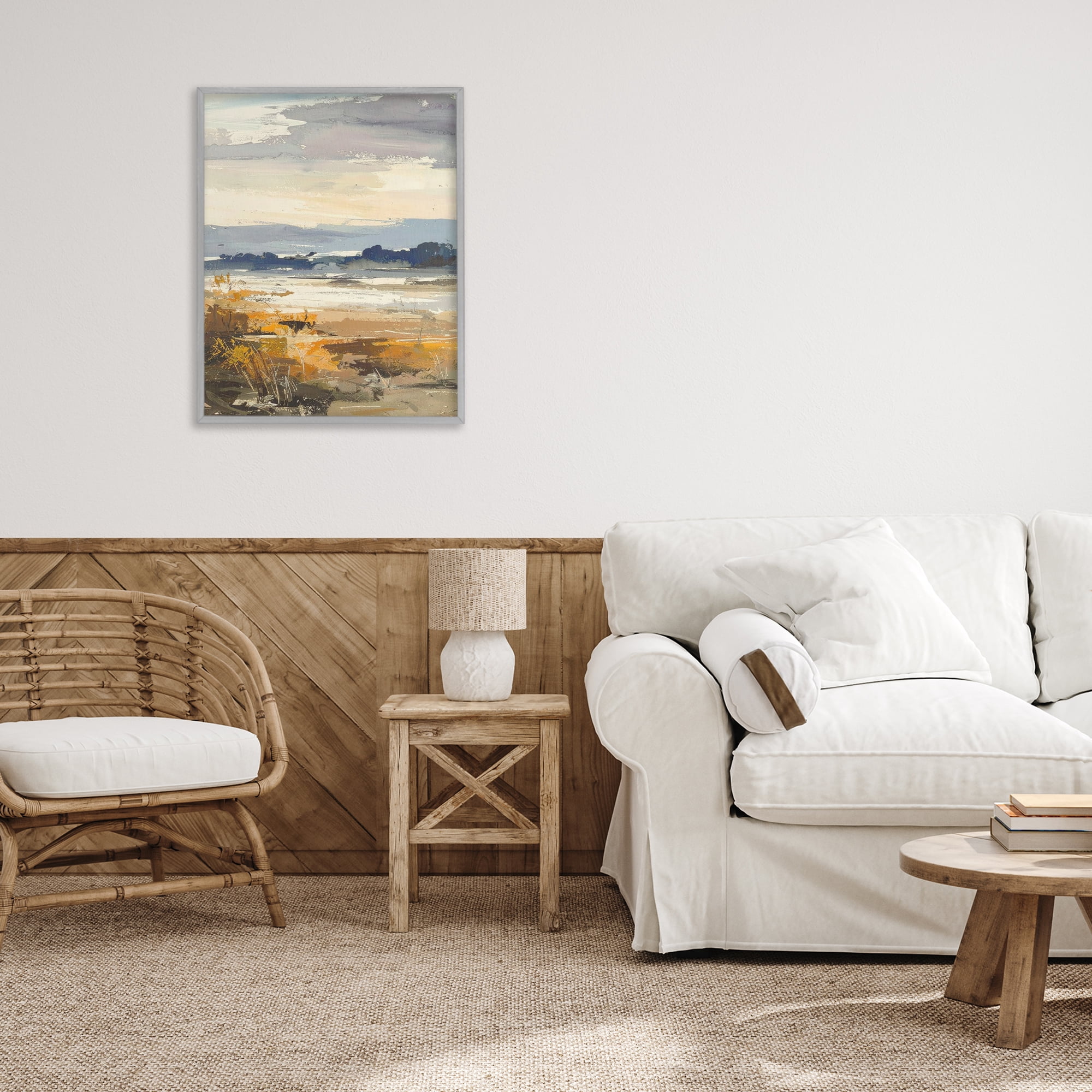 Stupell Industries Distant Horizon Abstract Gray Framed Giclee Art, design by Alonza Saunders