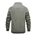 thumbnail image 3 of Men's Lightweight Softshell Coat Zipper Long Sleeve Sportswear Coat Stand Collar Windbreaker Flight Bomber Jacket, 3 of 8