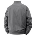 thumbnail image 4 of sdhkgrrt Plus Size Men's Zip Up Collared Long Sleeve Jacket Fall Winter Casual Basic Outwear Solid Trendy Work Business Coats, Gray L, 4 of 5