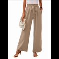 thumbnail image 3 of Pantalones Anchos de Salón para Mujer, Color Caqui, Talla XXL, 3 of 8