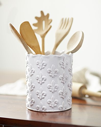 Mud Pie Fleur De Lis Utensil Holder White Mud Pie Fleur De Lis Utensil Holder