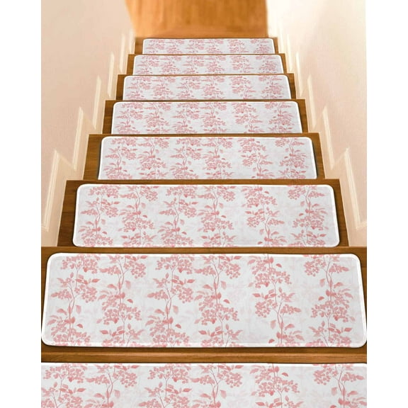 Stair Treads for Wooden Steps Indoor Runner Rug Carpet, 15 Pieces Peel and Stick Staircase Step Treads Covers Washable Throw Door Mats, 30"x8"