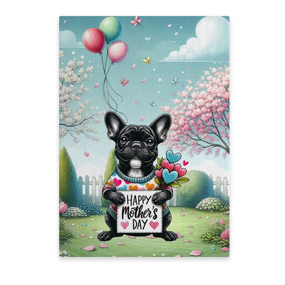 Happy Mother's Day Best French Bulldog Mom Ever Vertical Matte Canvas Poster Dog Lover Gifts Wall Art Home Decor - 03002