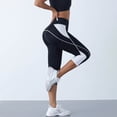 thumbnail image 2 of Yuanlong Womens Pants High Waist Color Block 7/8 Length Capri Yoga Leggings Stretchy Breathable Spring Workouts Trousers, 2 of 6