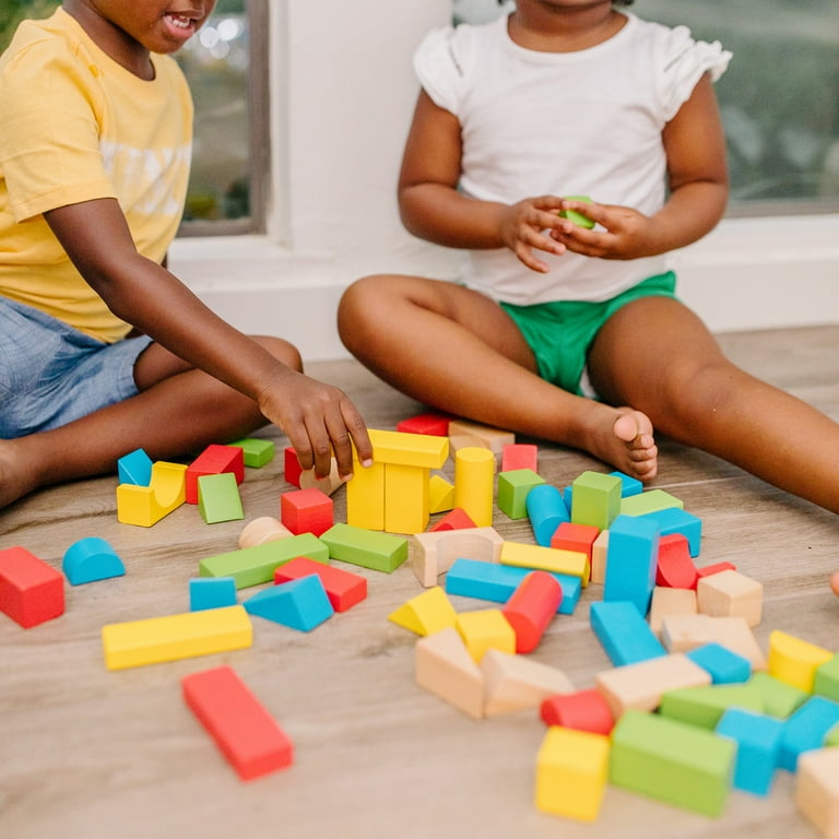 Melissa Doug 75 Multi Colored Wooden Blocks